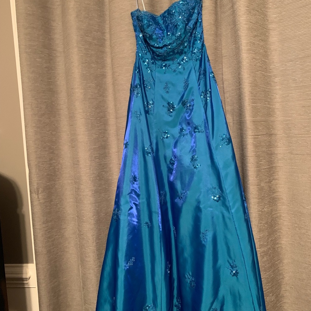 Blue beaded gown